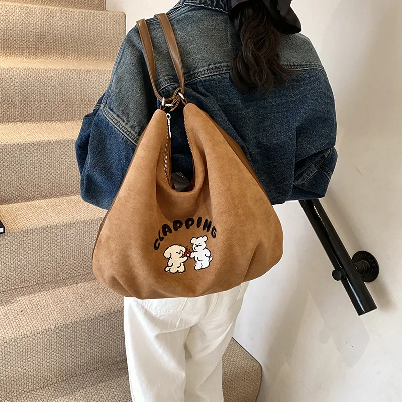 Iman's House PU & Matte Backpack Women's Brown/Coffee-4