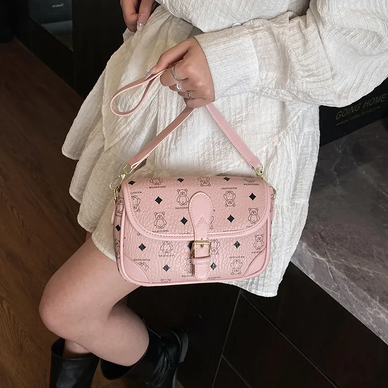 Iman's House PU Shoulder Bag Regular Women's Brown/Khaki/Pink/Black-11