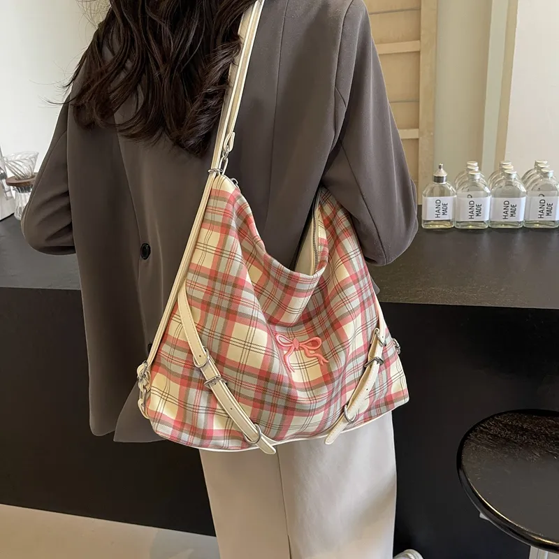 Iman's House PU Tote Bag Shopping Bag Crossbody Bag Shoulder Bag Women's White/Pink-7