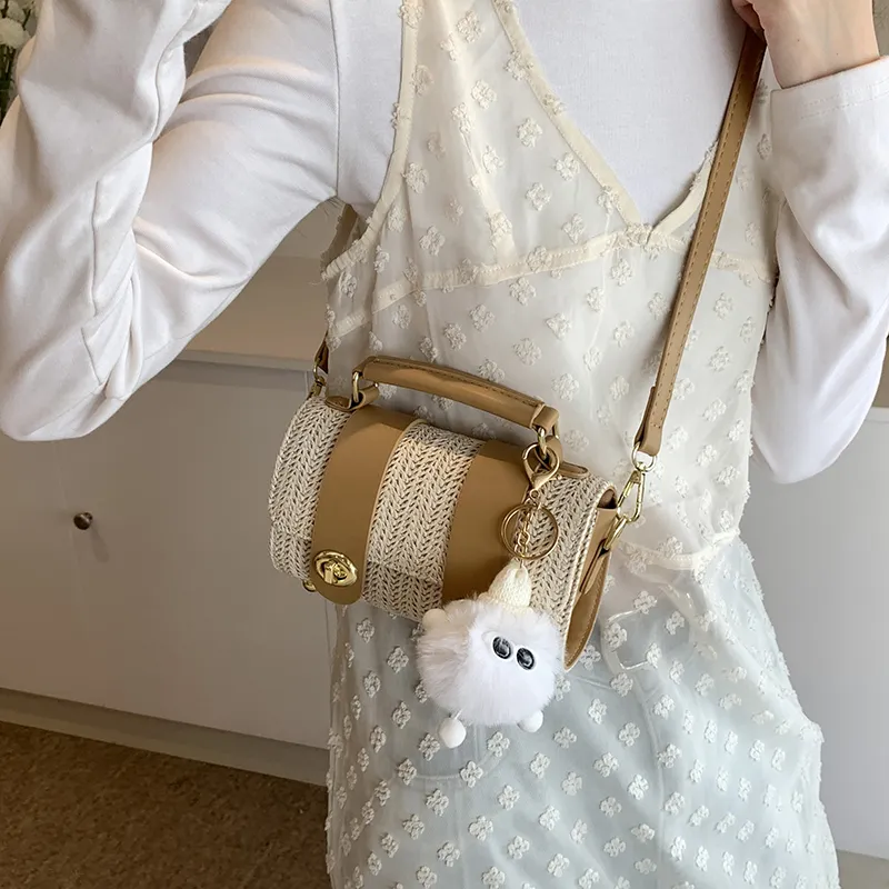 Iman's House PU Shoulder Bag Women's White/Khaki/Brown/Black-6