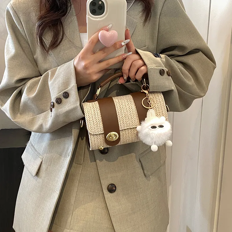 Iman's House PU Shoulder Bag Women's White/Khaki/Brown/Black-12