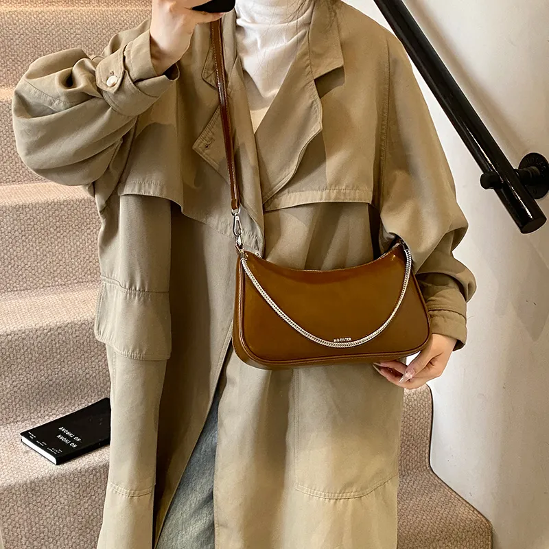 Iman's House Pu Crossbody One Shoulder Handbag Women's Black/Deer Brown/Brown/Red-7