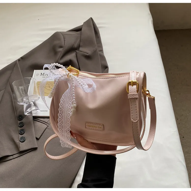 Iman's House PU Shoulder Bag Women's White/Pink/Black/Silver-10