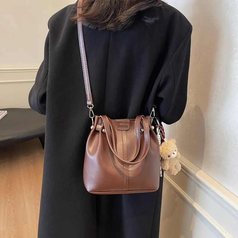 Iman's House PU Handbag Shoulder Bag Crossbody Bag Women's Ecru/Coffee/Khaki/Black-9