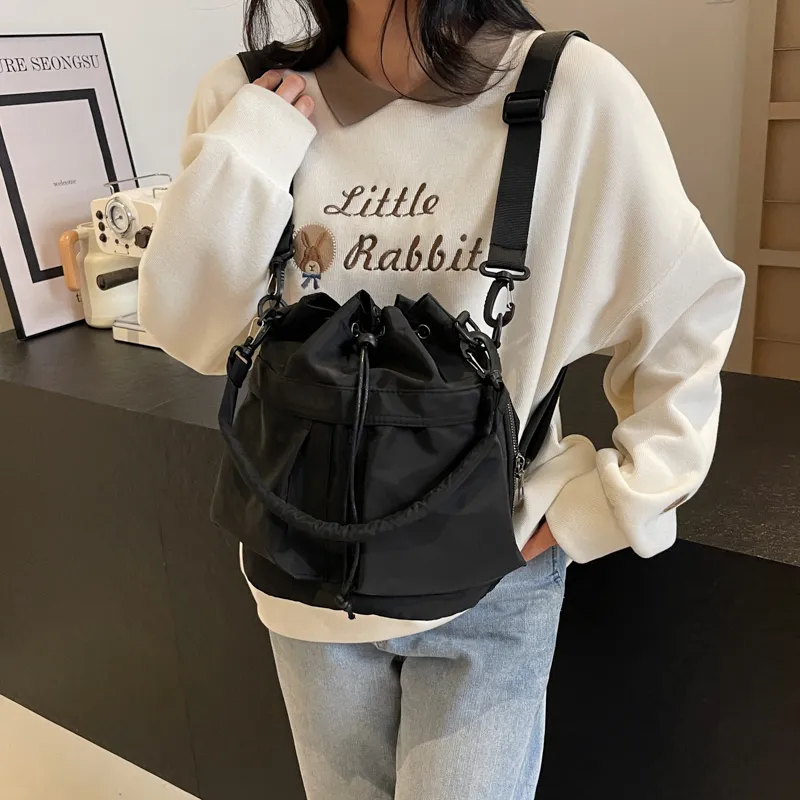 Iman's House Canvas Canvas Bag Double-Shoulder One Shoulder Handbag Women's-11