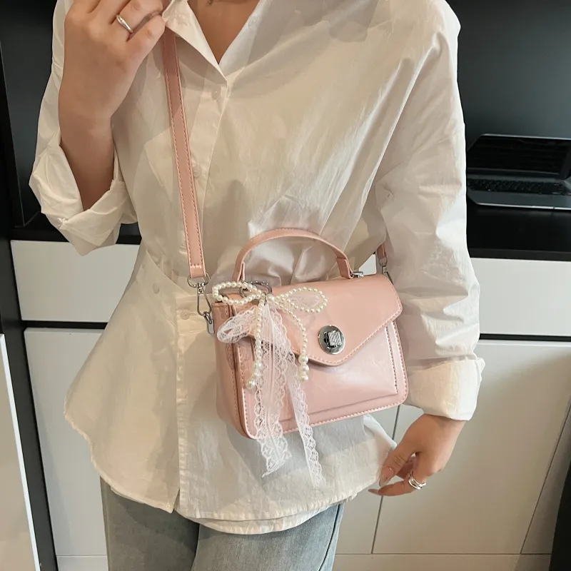 Iman's House PU Crossbody Handbag Regular Women's Blue/White/Pink/Black-14