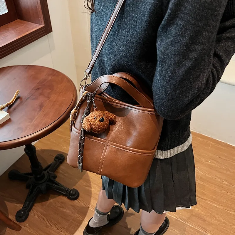 Iman's House PU Handbag Shoulder Bag Crossbody Bag Women's Brown/Coffee/Black-1