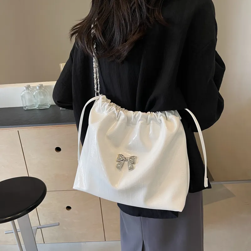 Iman's House PU Shoulder Bag Women's Silver/White/Black-6