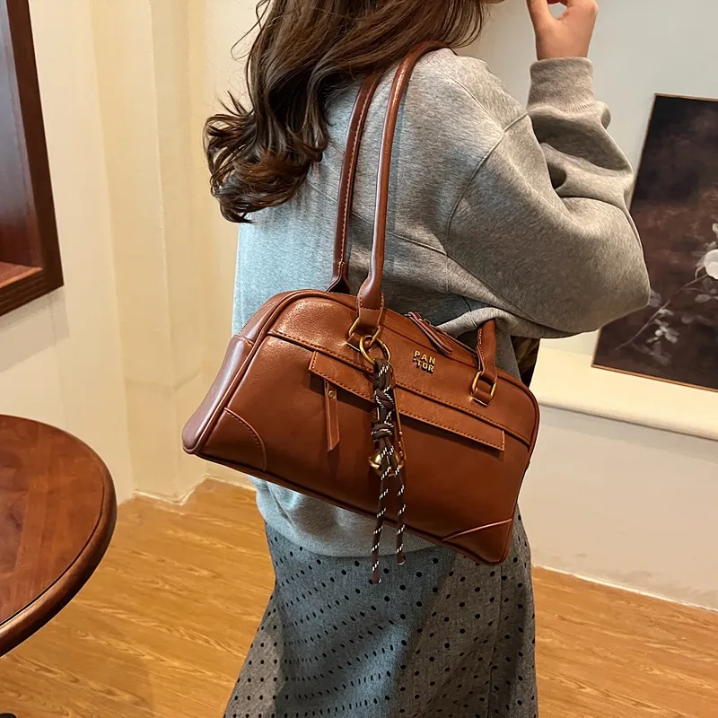 Iman's House PU Shoulder Bag Regular Women's Brown/Coffee/Burgundy/Black-3