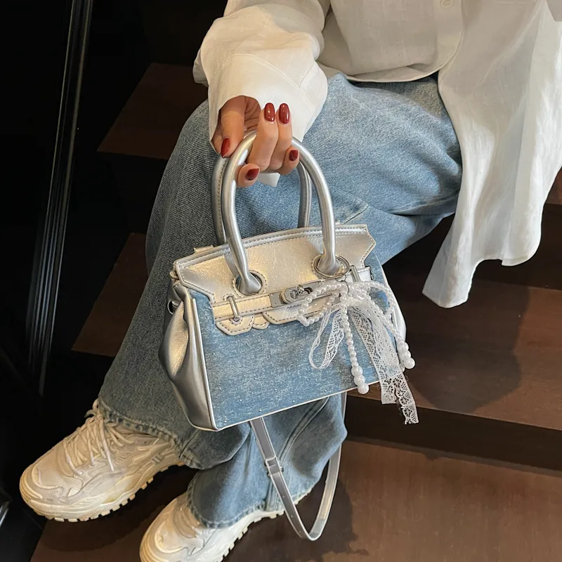 Iman's House PU Shoulder Bag, Crossbody Bag, Handbag Women's Sky Blue/Denim Blue/Black/Royal Blue-3
