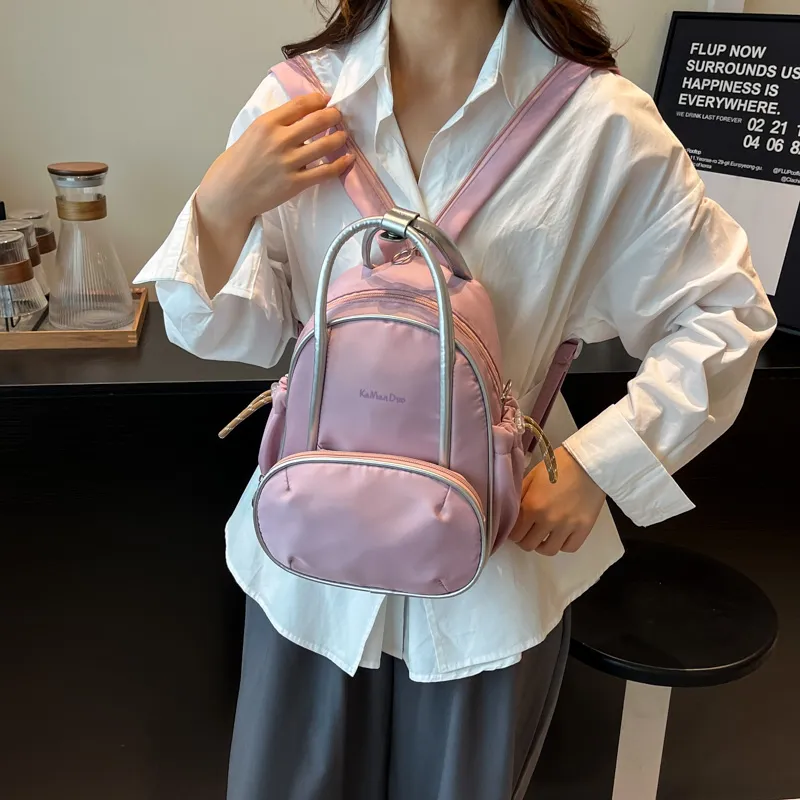 Iman's House Nylon Backpack Regular Women's White/Pink-6