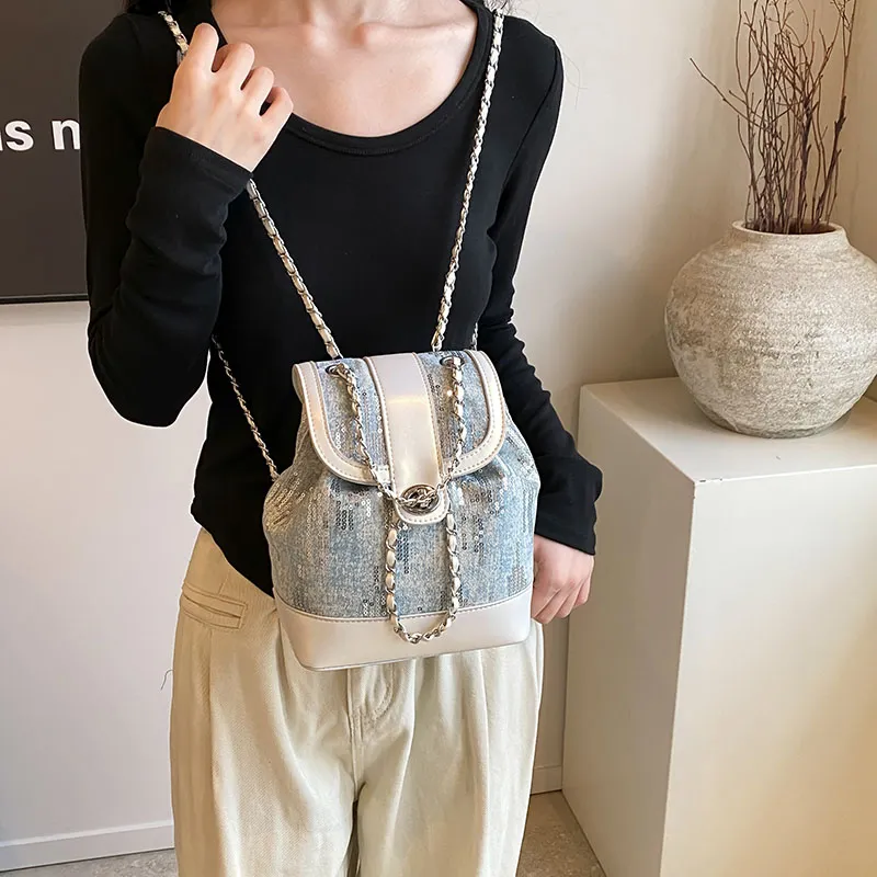 Iman's House PU Backpack Pink/Pearl White-5
