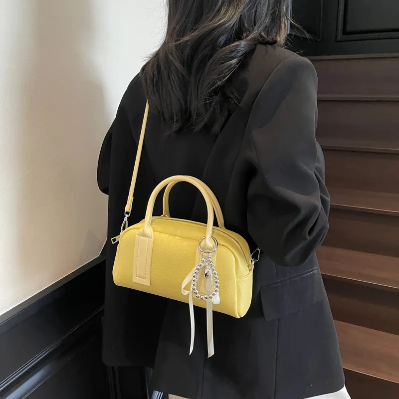 Iman's House PU One Shoulder Handbag Women's Ivory/Pink/Black/Yellow-13
