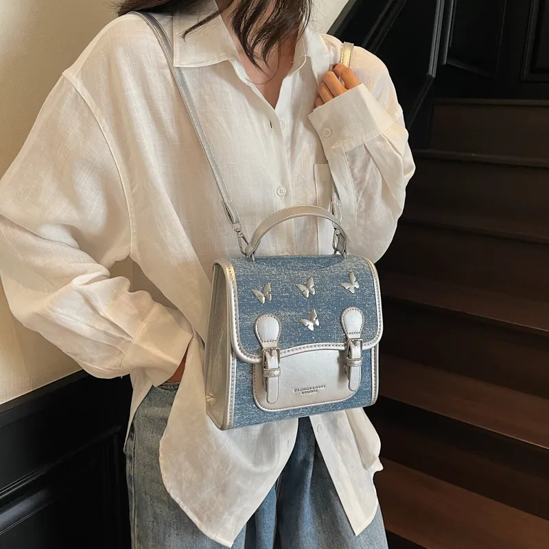 Iman's House Fabric Backpack Women's Sky Blue/Denim Blue/Black-8