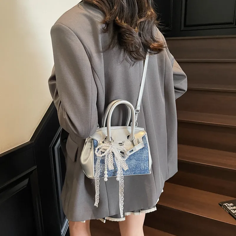 Iman's House PU Shoulder Bag, Crossbody Bag, Handbag Women's Sky Blue/Denim Blue/Black/Royal Blue-5