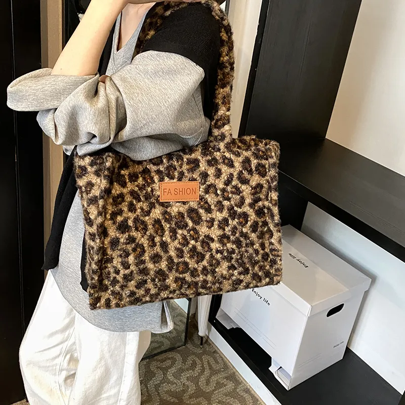 Iman's House Plush Shoulder Bag Women's Brown/Black-1