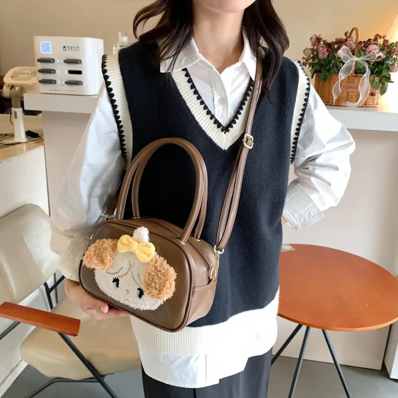 Iman's House PU One Shoulder Handbag Women's White/Pink/Brown/Black-13