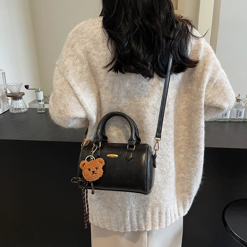 Iman's House PU One Shoulder Handbag Crossbody Bag Women's Ecru/Brown/Coffee/Black-14