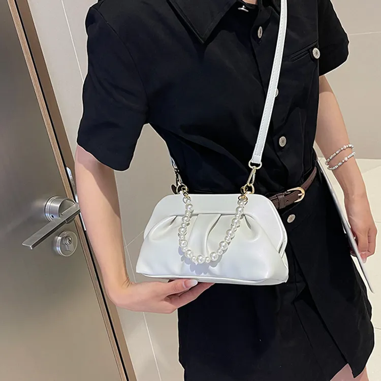 Iman's House PU One Shoulder Handbag Regular Women's White/Ecru/Silver/Pink/Black-2