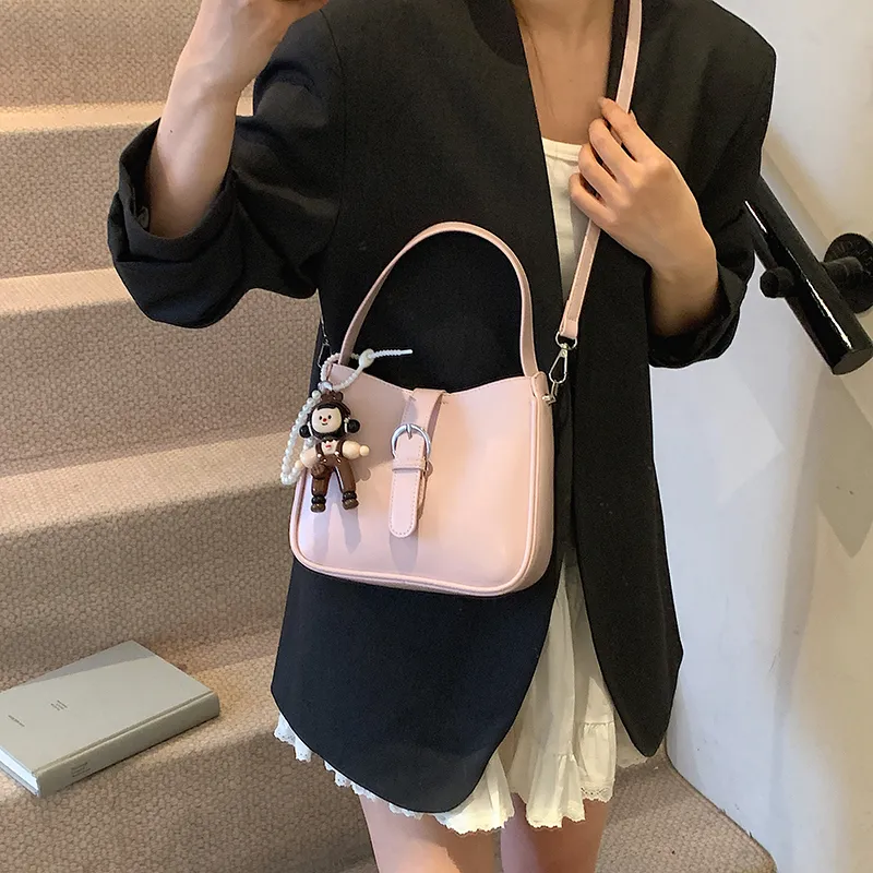 Iman's House PU One Shoulder Handbag Women's White/Yellow/Pink/Black-11