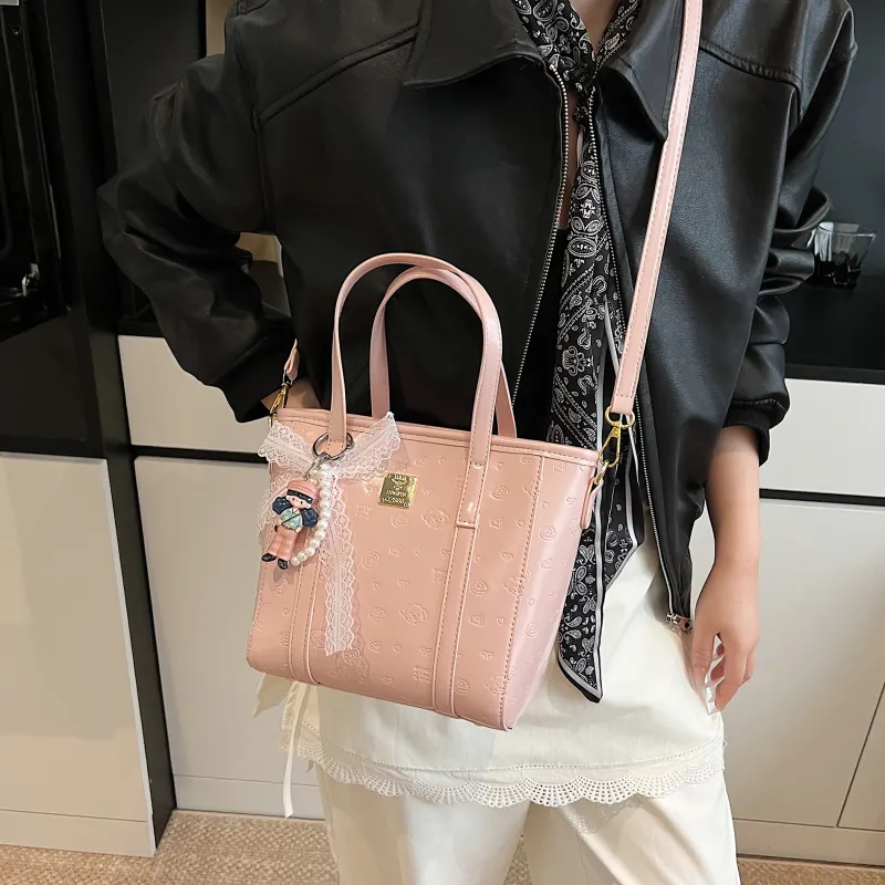 Iman's House PU Handbag Women's White/Pink/Blue/Black-8