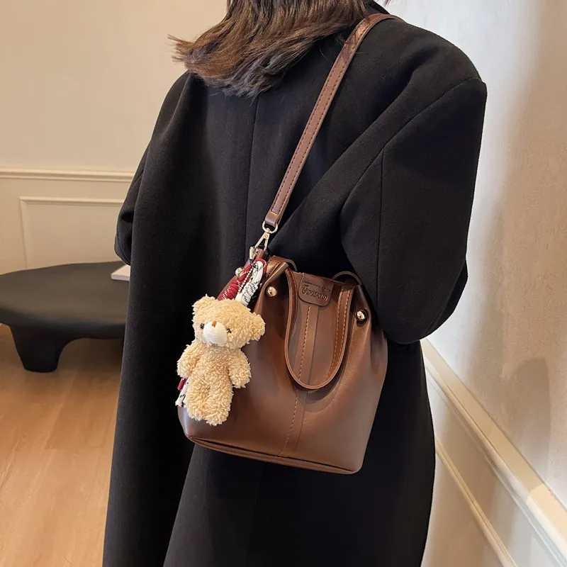 Iman's House PU Handbag Shoulder Bag Crossbody Bag Women's Ecru/Coffee/Khaki/Black-7