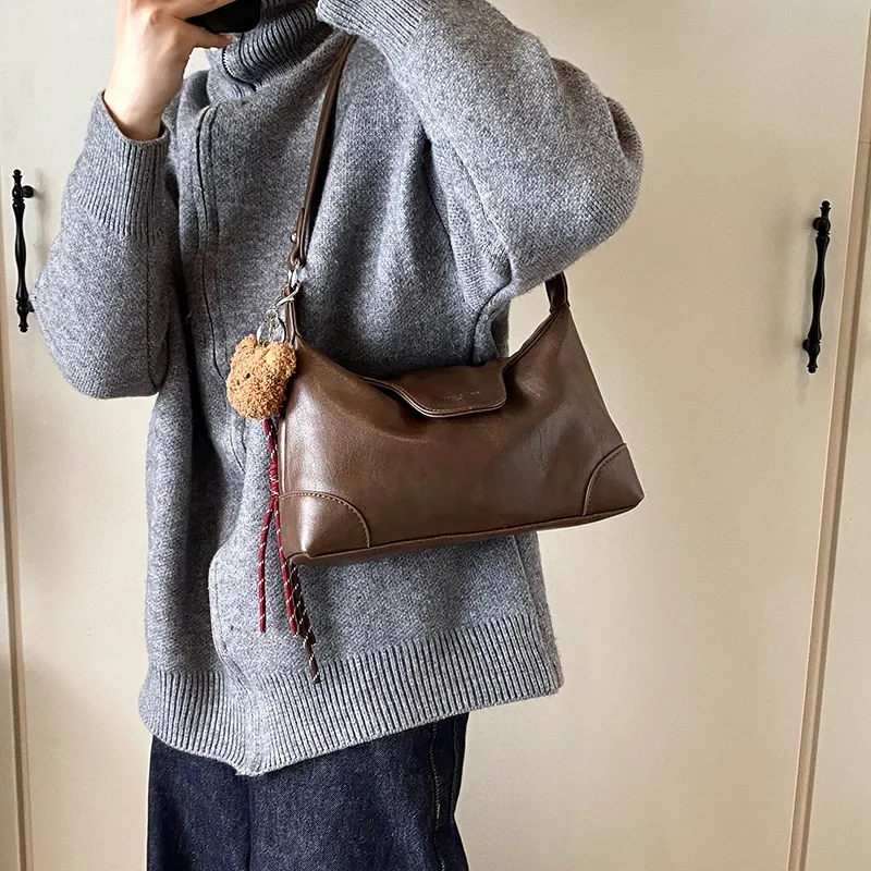 Iman's House PU Shoulder Bag Regular Women's Brown/Coffee/Burgundy/Black-2