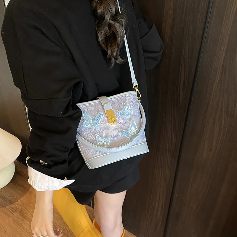 Iman's House PU Bucket Bag, Shoulder Bag, Crossbody Bag, Handbag Regular Women's Pink/White/Blue/Black-12