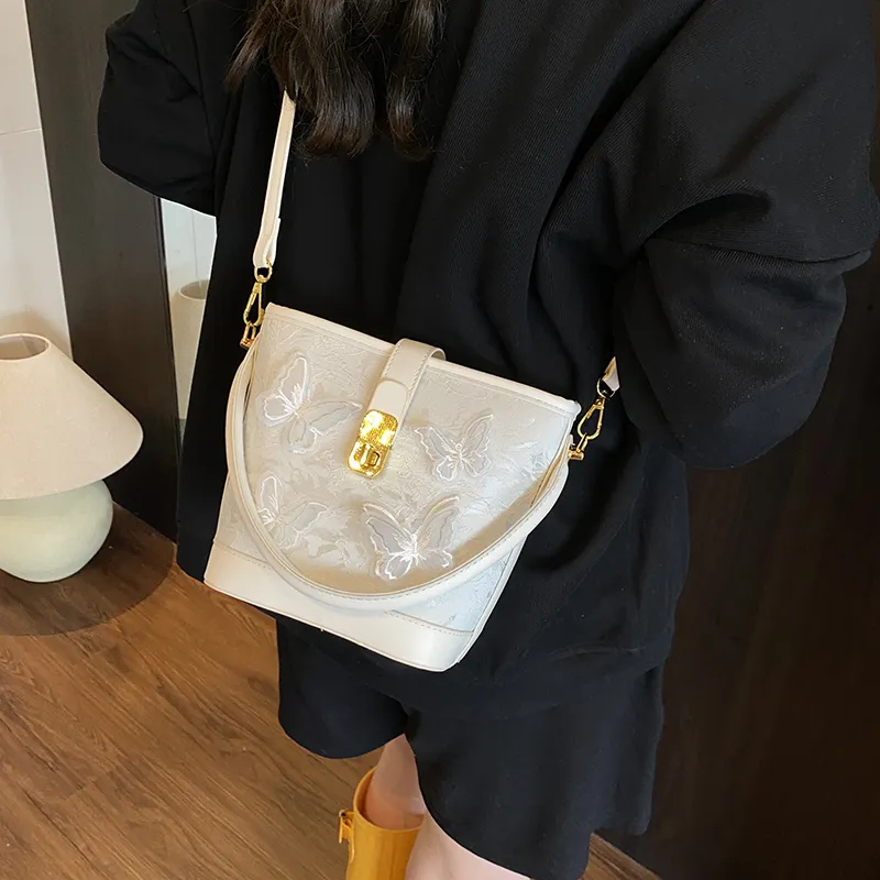 Iman's House PU Bucket Bag, Shoulder Bag, Crossbody Bag, Handbag Regular Women's Pink/White/Blue/Black-8