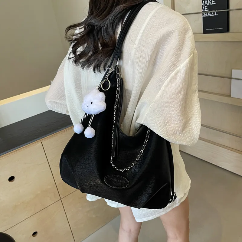 Iman's House PU Portable One Shoulder Backpack Regular Women's White/Blue/Black-15