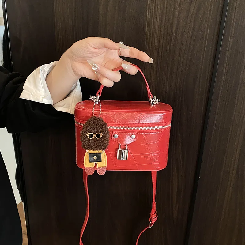 Iman's House PU Handbag Women's Ecru/Yellow/Red/Black-9