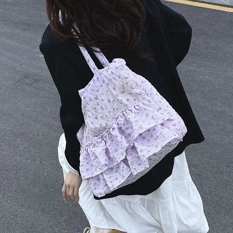 Iman's House Fabric Tote Bag, Shoulder Bag Women's Ecru/Purple/Blue/Black-6