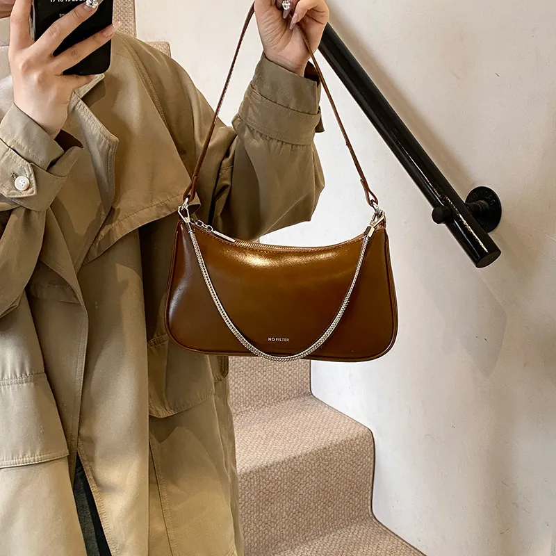Iman's House Pu Crossbody One Shoulder Handbag Women's Black/Deer Brown/Brown/Red-6