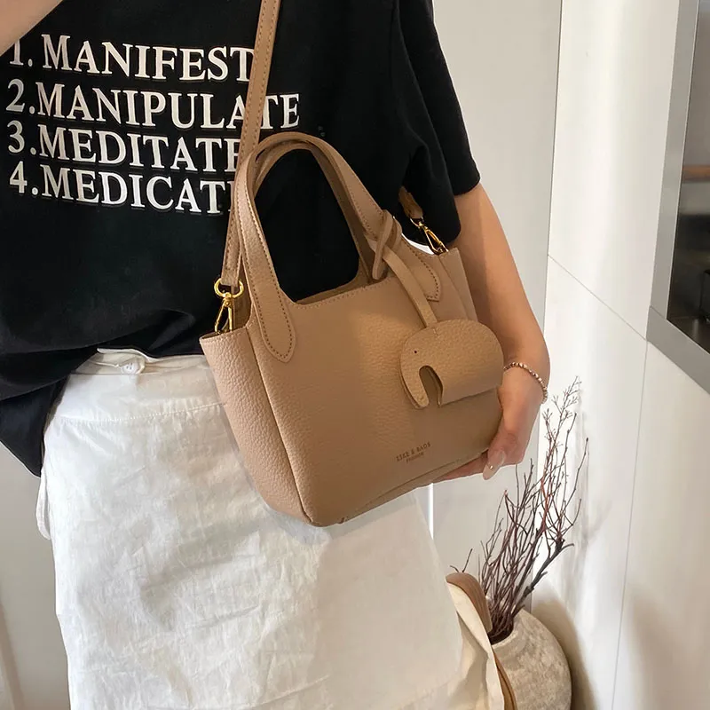 Iman's House PU Handbag Women's White/Pink/Khaki/Black-10