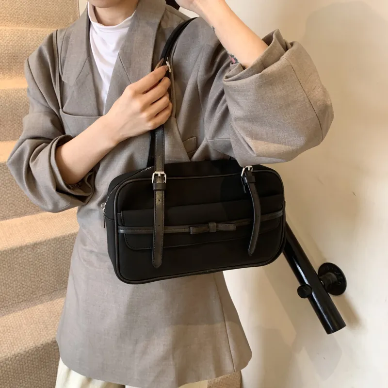 Iman's House PU & Matte Bowling Bag Shoulder Bag Women's Brown/Coffee/Gray/Black-17