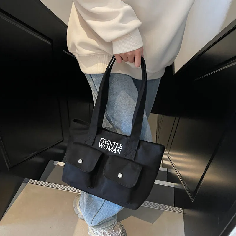 Iman's House Fabric Shoulder Bag Regular Unisex Ecru/Black/Black & White/White & Black-19