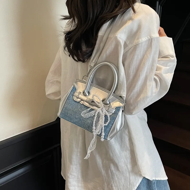 Iman's House PU Shoulder Bag, Crossbody Bag, Handbag Women's Sky Blue/Denim Blue/Black/Royal Blue-1