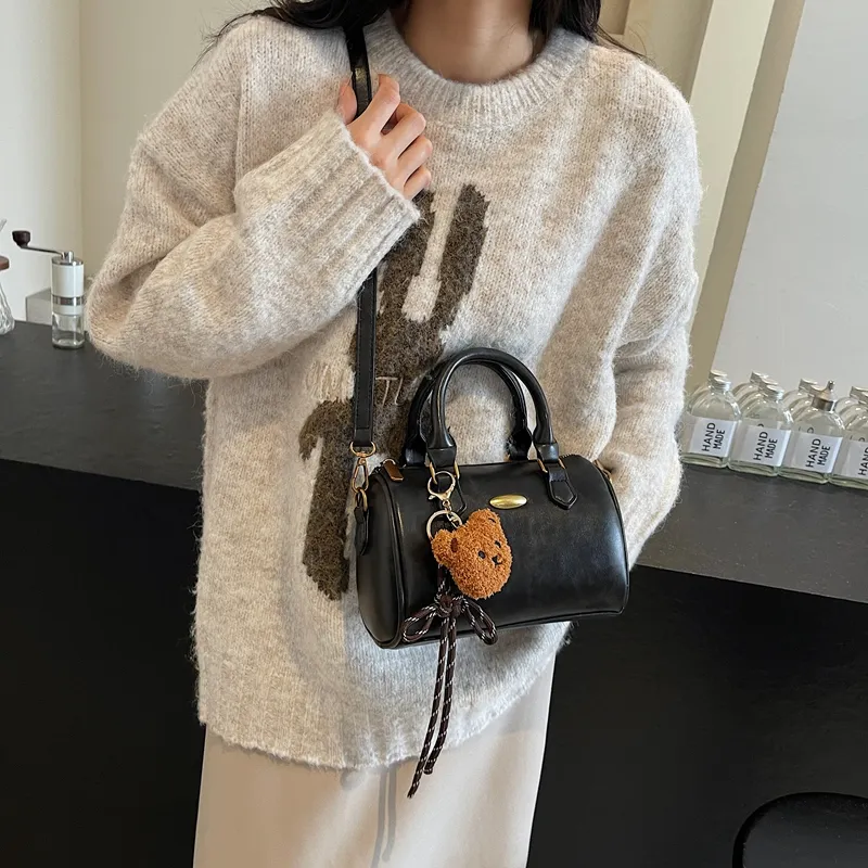Iman's House PU One Shoulder Handbag Crossbody Bag Women's Ecru/Brown/Coffee/Black-15
