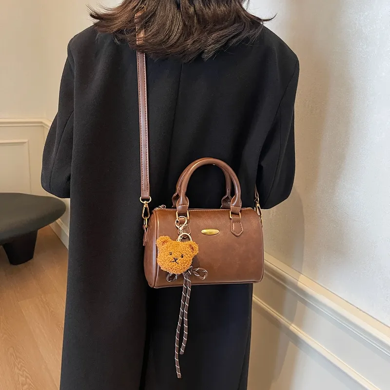 Iman's House PU One Shoulder Handbag Crossbody Bag Women's Ecru/Brown/Coffee/Black-6