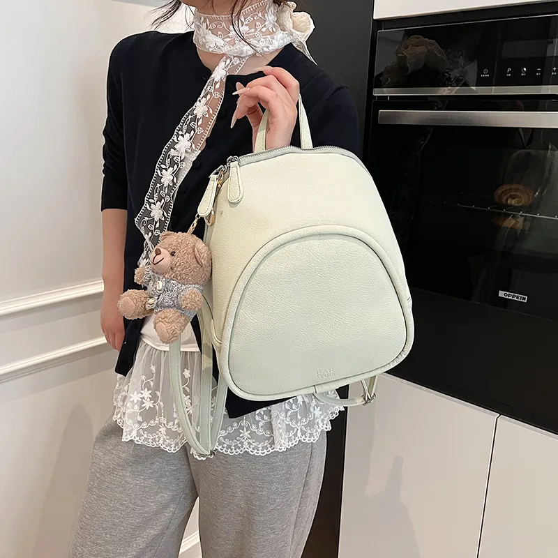 Iman's House PU Backpack Women's White/Green/Pink/Black-5