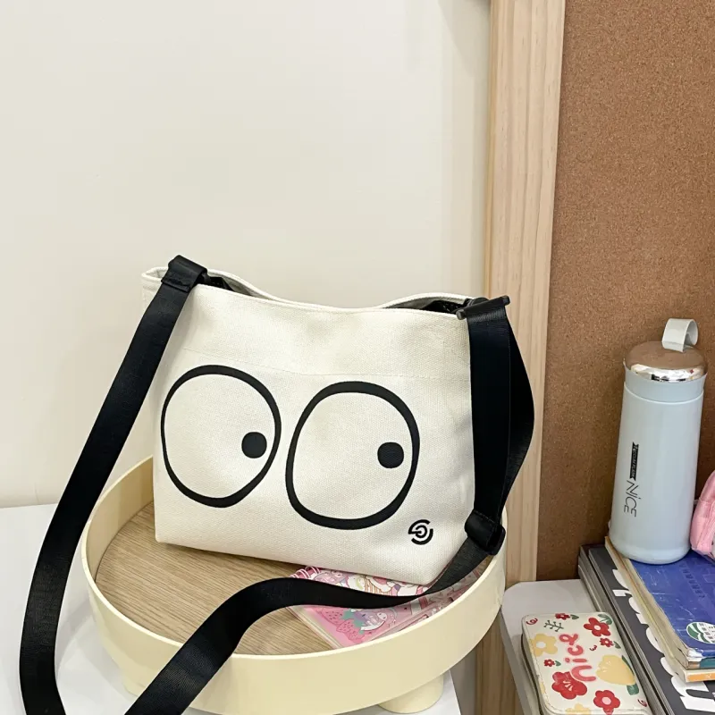 Iman's House Canvas Bag, Handbag Women's Big Eyes/Polka Dot-1