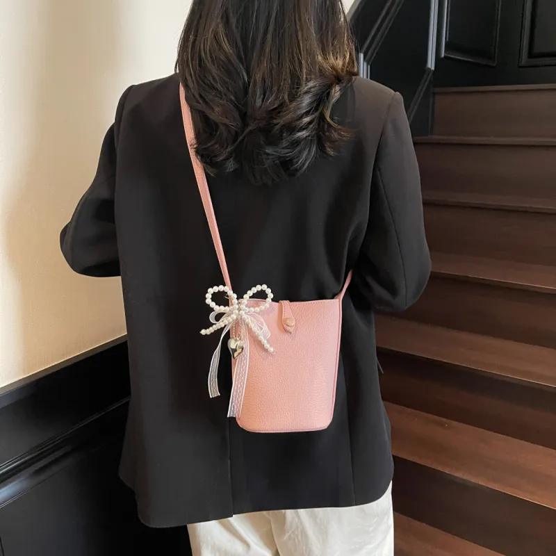 Iman's House PU Shoulder Bag Women's Black Ecru/Pink/Yellow Blue-9