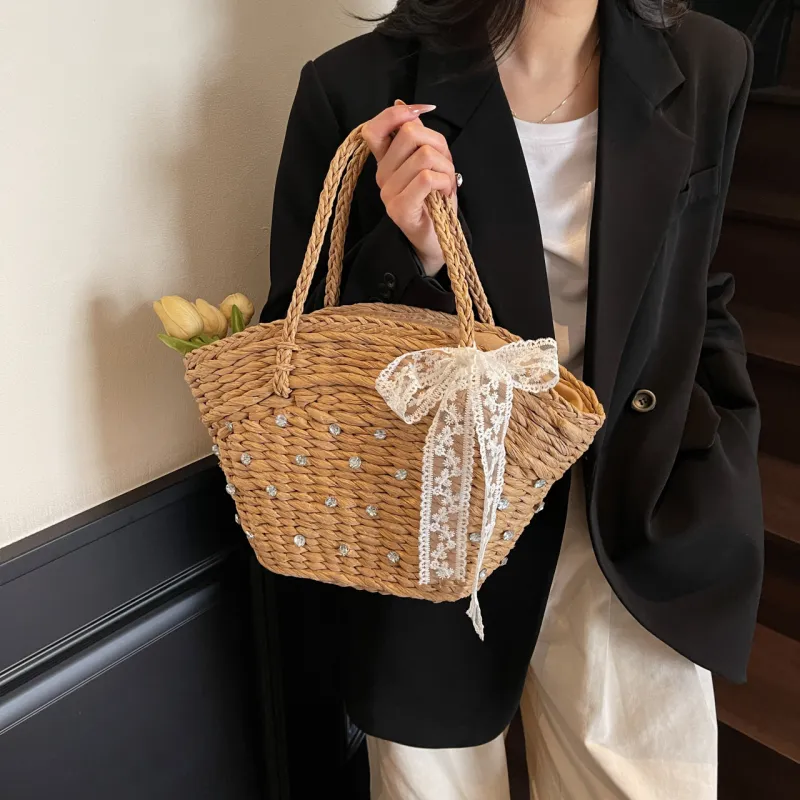 Iman's House Straw Woven Handbag Women's Multicolor-6