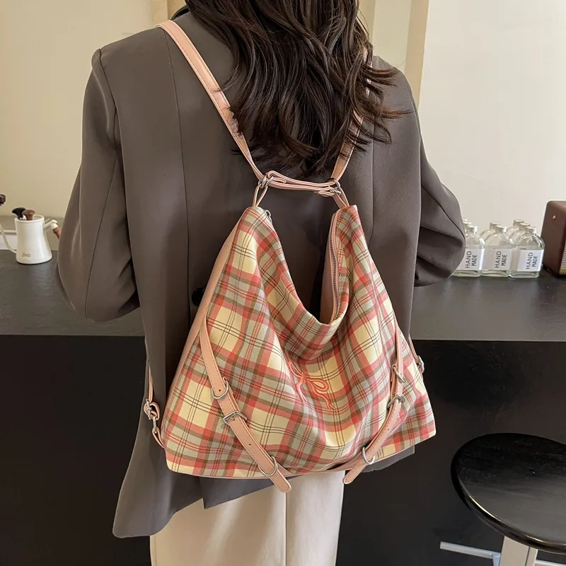 Iman's House PU Tote Bag Shopping Bag Crossbody Bag Shoulder Bag Women's White/Pink-2