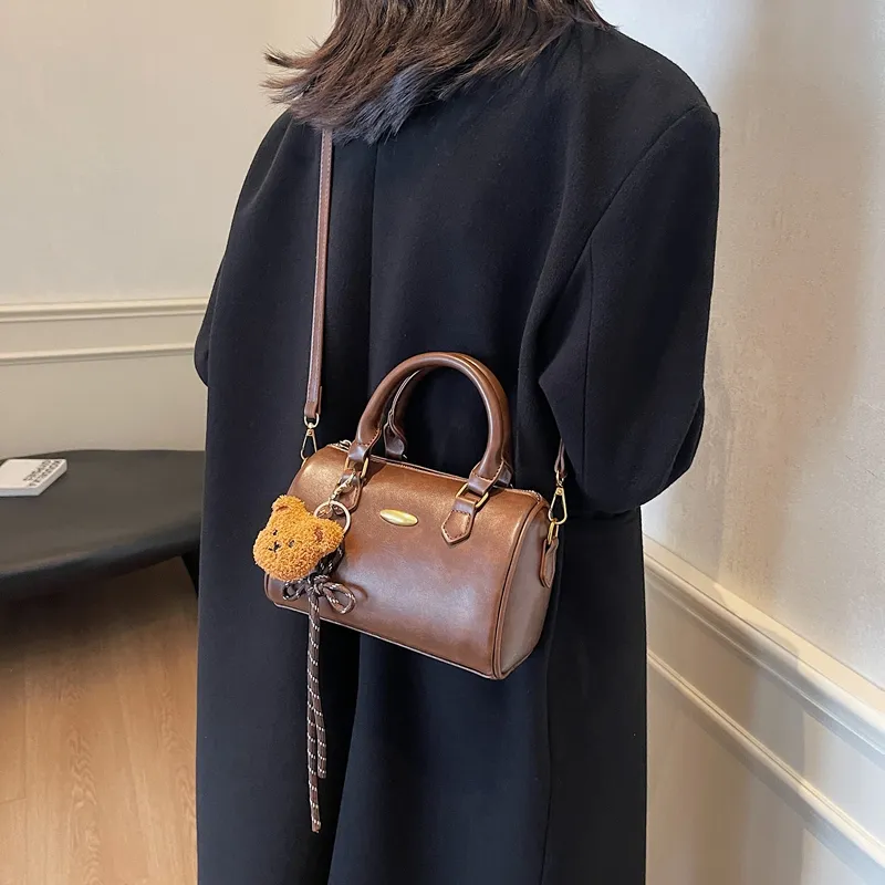 Iman's House PU One Shoulder Handbag Crossbody Bag Women's Ecru/Brown/Coffee/Black-7