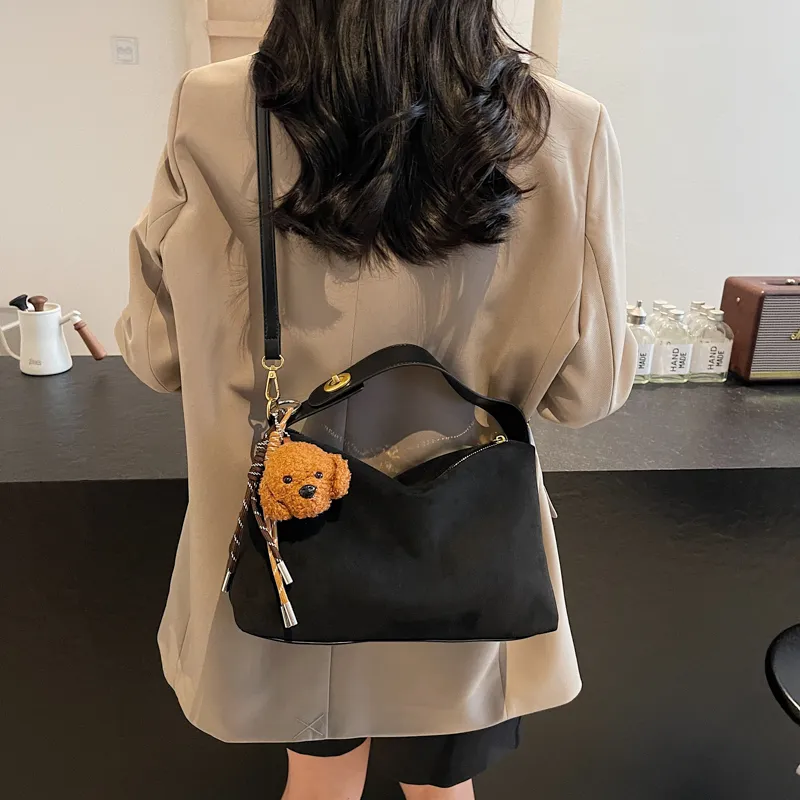 Iman's House PU Handbag, Crossbody Bag, Shoulder Bag Women's Suede Brown/Suede Coffee/Suede Black-10