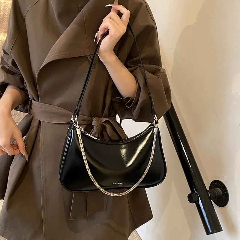 Iman's House Pu Crossbody One Shoulder Handbag Women's Black/Deer Brown/Brown/Red-1