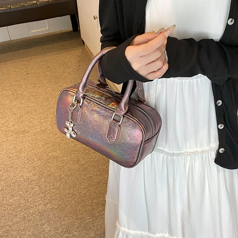 Iman's House PU Shoulder Bag Women's Silver/Gunmetal-6