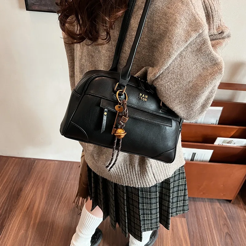 Iman's House PU Shoulder Bag Regular Women's Brown/Coffee/Burgundy/Black-16