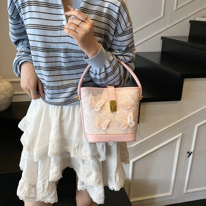 Iman's House PU Bucket Bag, Shoulder Bag, Crossbody Bag, Handbag Regular Women's Pink/White/Blue/Black-2